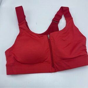 Outdoor Voices Sports Bra Red Small Zip Front